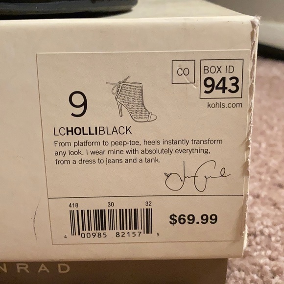 Lauren Conrad Open toe black heels with back ties - Picture 5 of 5